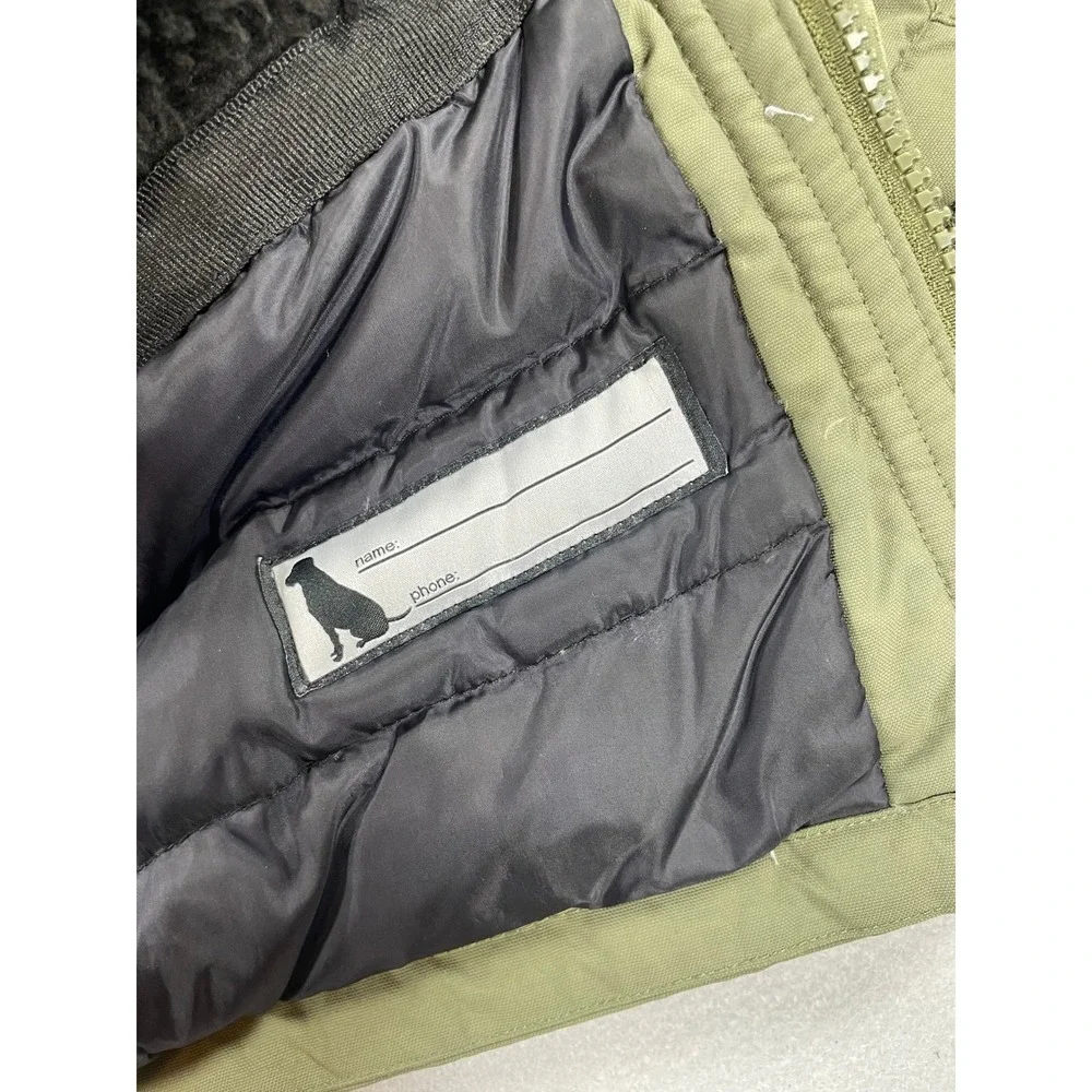 Eddie Bauer Down Parka Boys Faux Fur Hood Olive Green Size 2T With Gloves